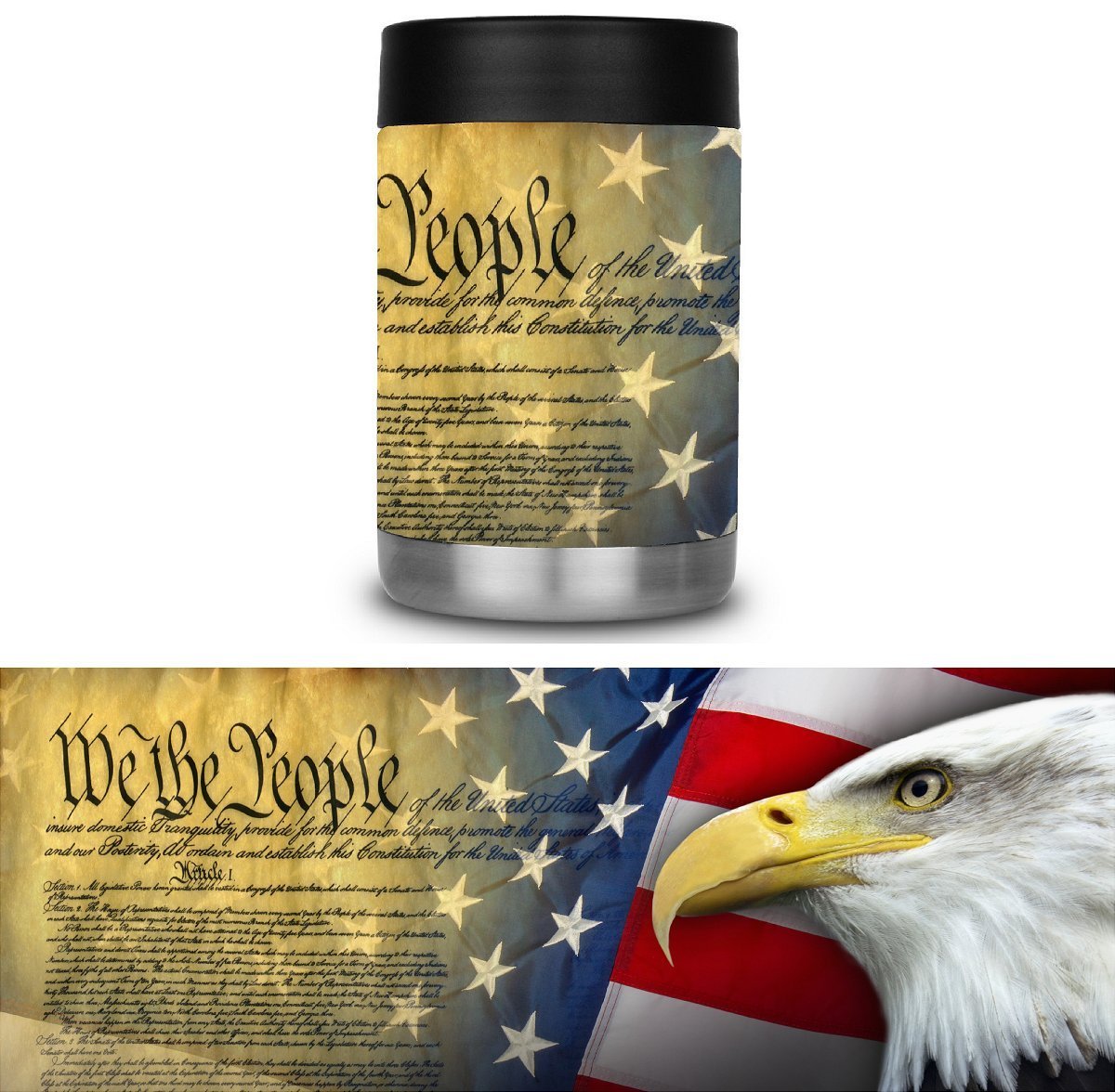 Gun Rights We The People Can Cooler Skin Cast Vinyl Wrap Yeti Rambler Colster RTIC