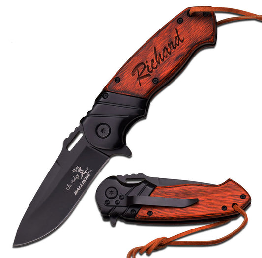 Elk Ridge Personalized Pocket Knife Custom Engraved Ballistic